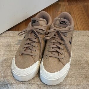 Nike Beige and White Casual Sneakers
